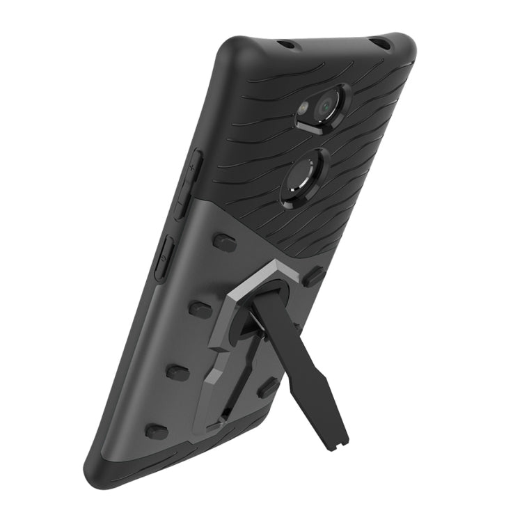 For Sony Xperia L2 PC + TPU Dropproof Sniper Hybrid Protective Back Case with 360 Degree Rotation Holder