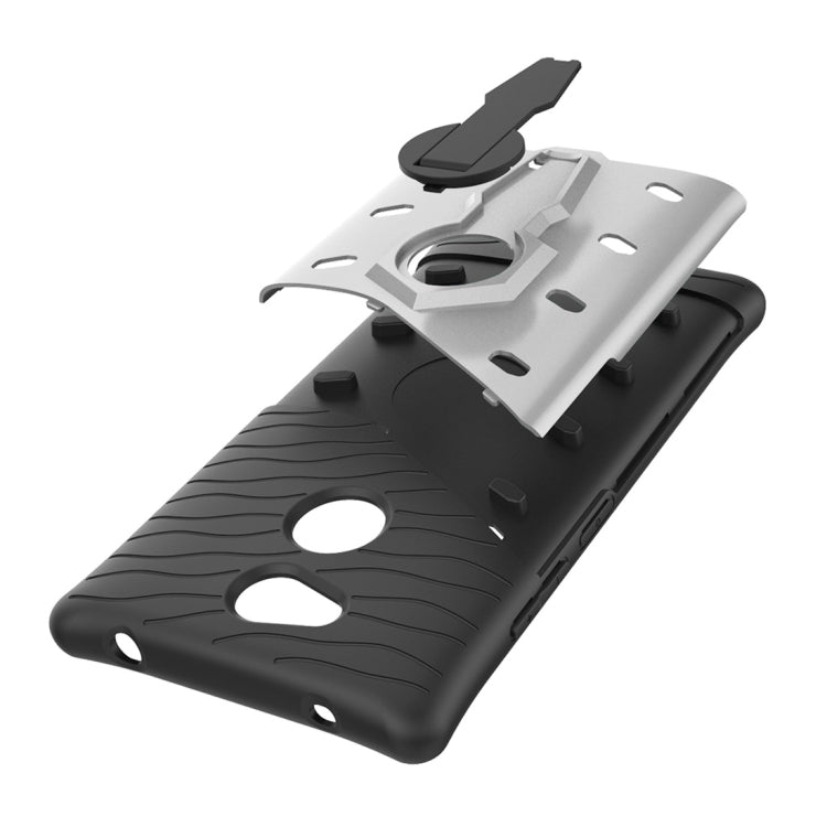 For Sony Xperia L2 PC + TPU Dropproof Sniper Hybrid Protective Back Case with 360 Degree Rotation Holder