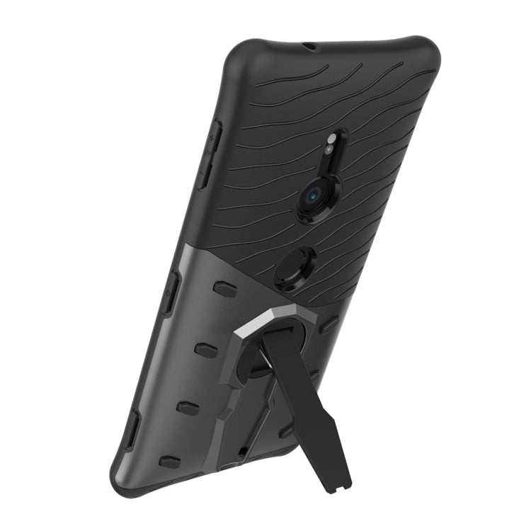 PC + TPU Dropproof Sniper Hybrid Protective Back Case with 360 Degree Rotation Holder  for Sony Xperia XZ2