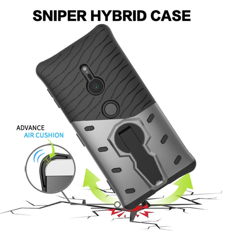 PC + TPU Dropproof Sniper Hybrid Protective Back Case with 360 Degree Rotation Holder  for Sony Xperia XZ2