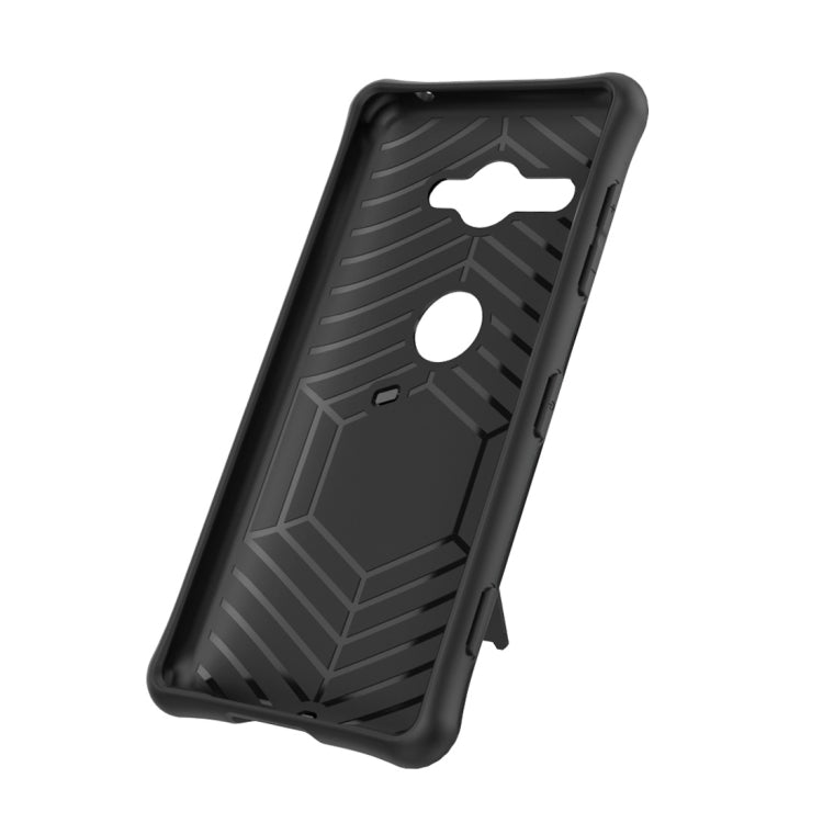 For Sony Xperia XZ2 Compact PC + TPU Dropproof Sniper Hybrid Protective Back Case with 360 Degree Rotation Holder