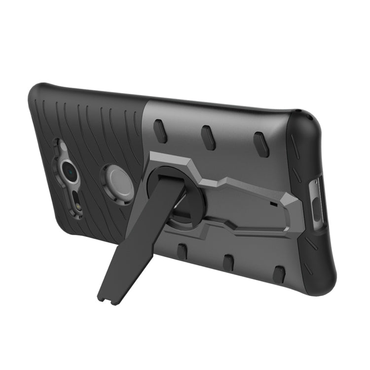 For Sony Xperia XZ2 Compact PC + TPU Dropproof Sniper Hybrid Protective Back Case with 360 Degree Rotation Holder