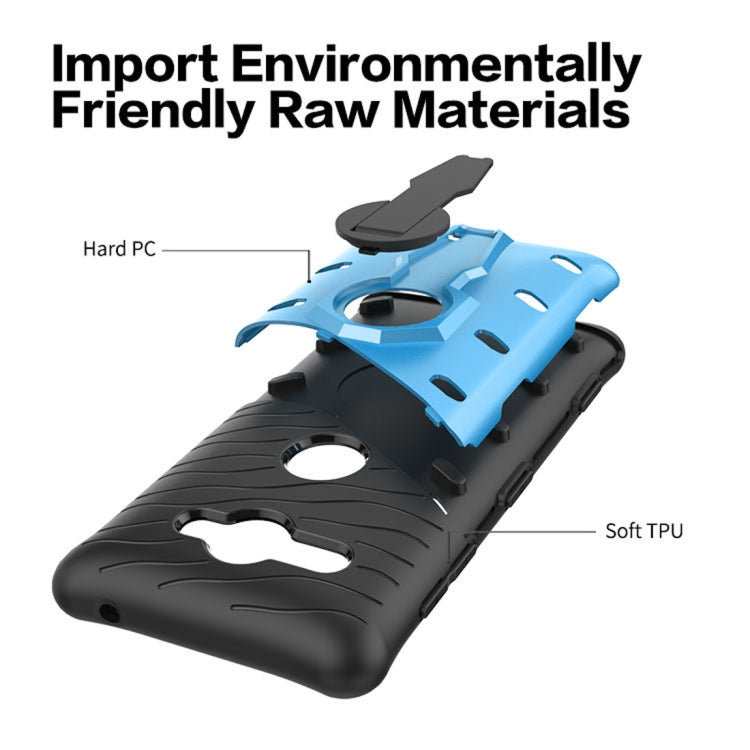 For Sony Xperia XZ2 Compact PC + TPU Dropproof Sniper Hybrid Protective Back Case with 360 Degree Rotation Holder