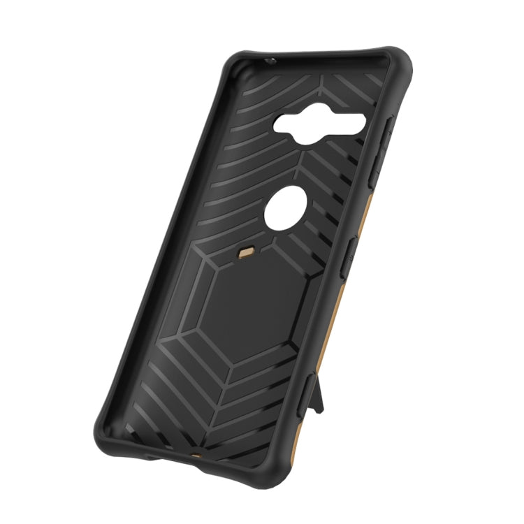 For Sony Xperia XZ2 Compact PC + TPU Dropproof Sniper Hybrid Protective Back Case with 360 Degree Rotation Holder
