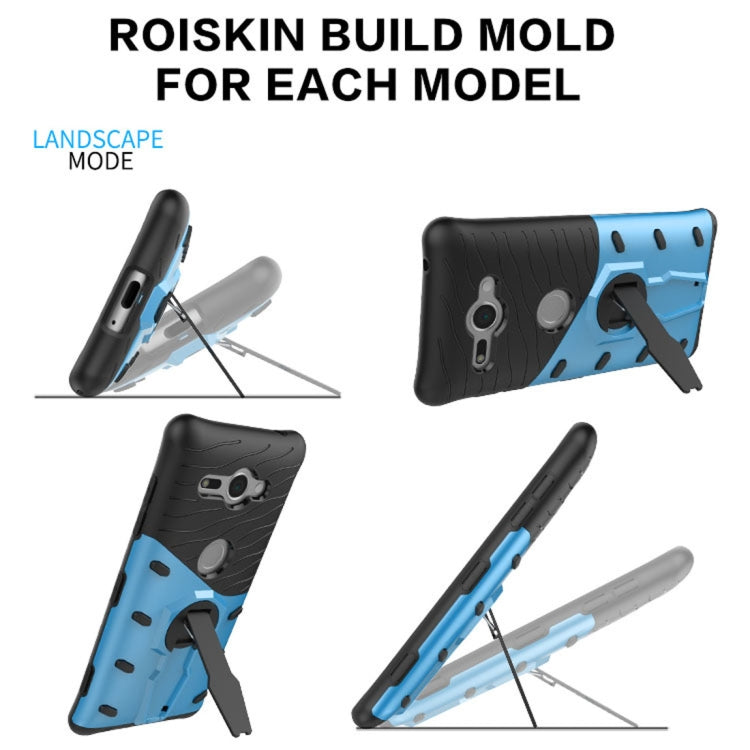 For Sony Xperia XZ2 Compact PC + TPU Dropproof Sniper Hybrid Protective Back Case with 360 Degree Rotation Holder