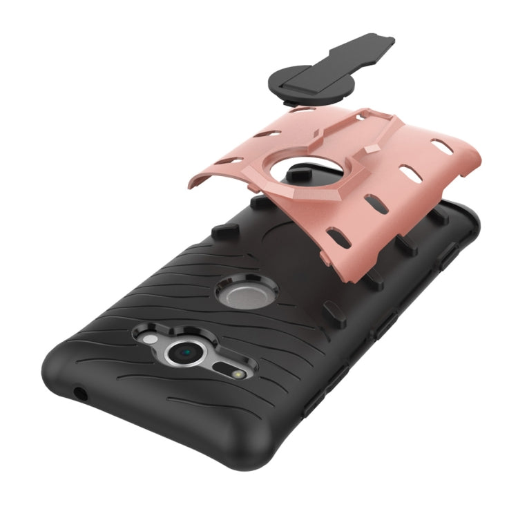 For Sony Xperia XZ2 Compact PC + TPU Dropproof Sniper Hybrid Protective Back Case with 360 Degree Rotation Holder