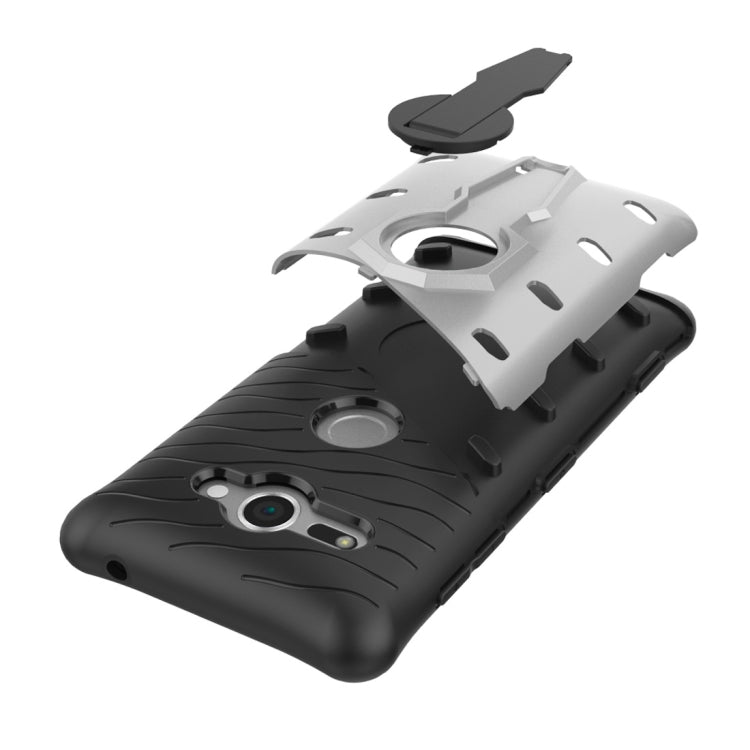 For Sony Xperia XZ2 Compact PC + TPU Dropproof Sniper Hybrid Protective Back Case with 360 Degree Rotation Holder