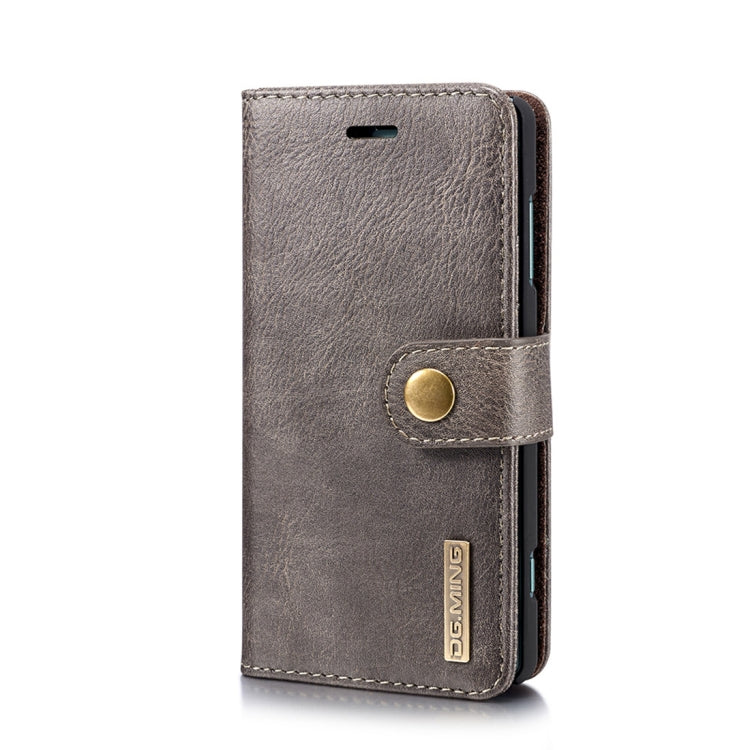 Crazy Horse Texture Flip Detachable Magnetic Leather Case for Sony Xperia XZ2 Compact, with Holder & Card Slots & Wallet