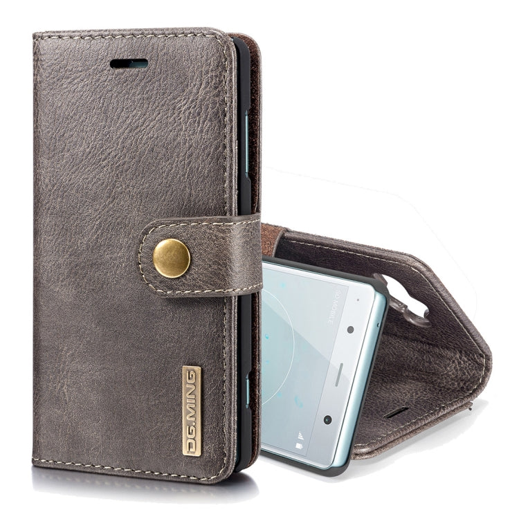 Crazy Horse Texture Flip Detachable Magnetic Leather Case for Sony Xperia XZ2 Compact, with Holder & Card Slots & Wallet