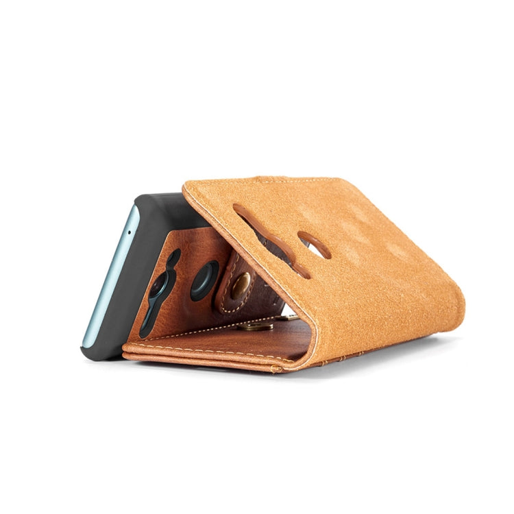 Crazy Horse Texture Flip Detachable Magnetic Leather Case for Sony Xperia XZ2 Compact, with Holder & Card Slots & Wallet