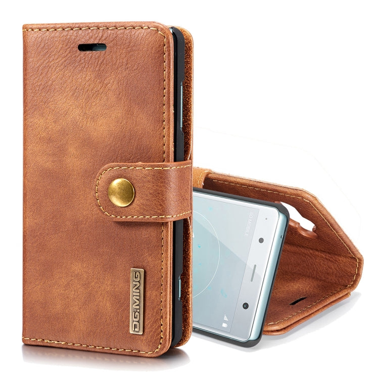 Crazy Horse Texture Flip Detachable Magnetic Leather Case for Sony Xperia XZ2 Compact, with Holder & Card Slots & Wallet