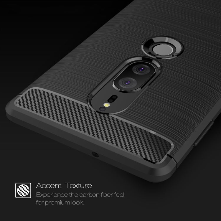 Brushed Texture Carbon Fiber Shockproof TPU Case for Sony Xperia XZ2 Premium