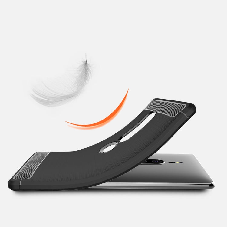 Brushed Texture Carbon Fiber Shockproof TPU Case for Sony Xperia XZ2 Premium