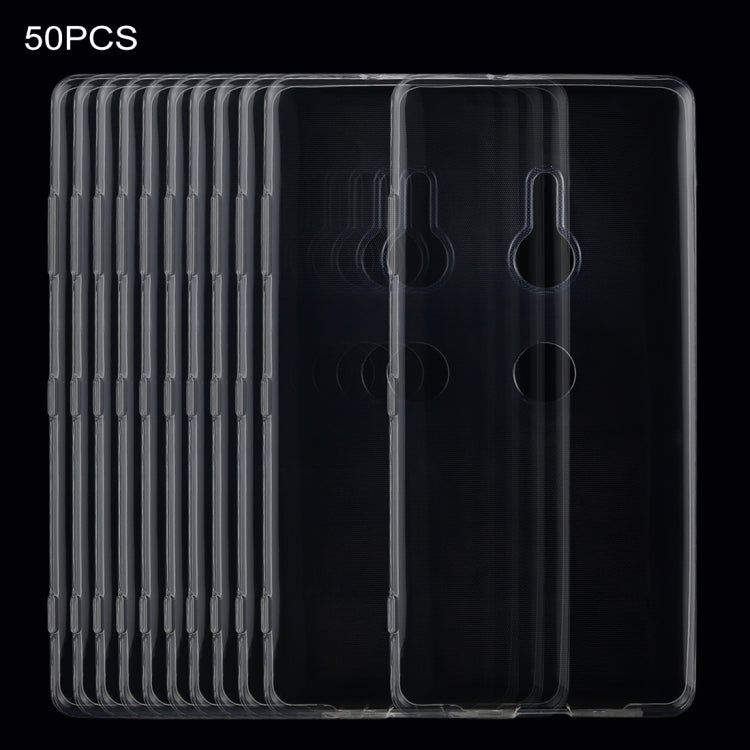 50 PCS 0.75mm Transparent TPU Case for Sony Xperia XZ3 (Transparent)