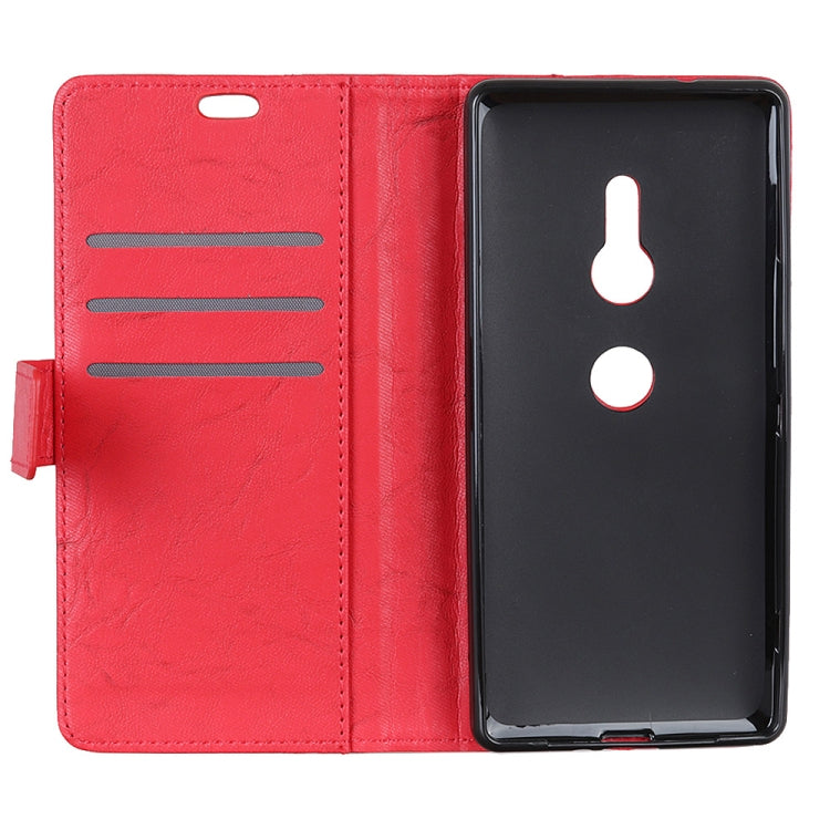 Copper Buckle Retro Crazy Horse Texture Horizontal Flip Leather Case for Sony Xperia XZ2, with Holder & Card Slots & Wallet