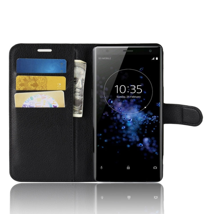 Litchi Texture Horizontal Flip Leather Case with Wallet & Holder & Card Slots For Sony Xperia XZ3