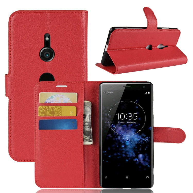 Litchi Texture Horizontal Flip Leather Case with Wallet & Holder & Card Slots For Sony Xperia XZ3