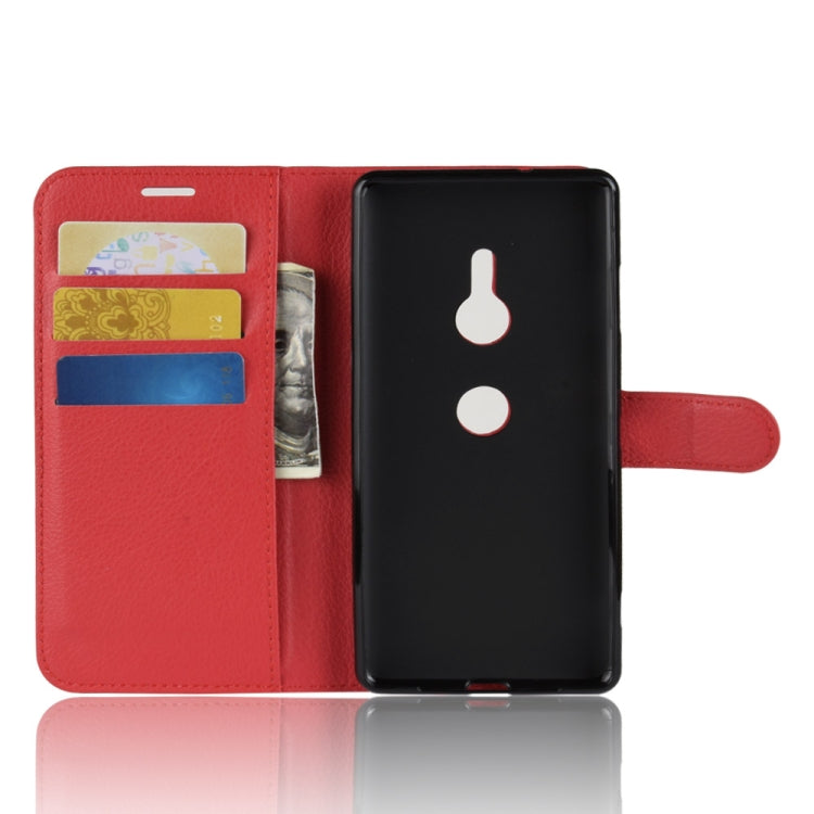 Litchi Texture Horizontal Flip Leather Case with Wallet & Holder & Card Slots For Sony Xperia XZ3
