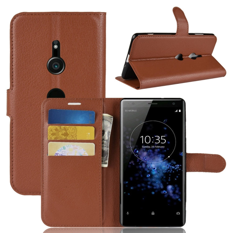 Litchi Texture Horizontal Flip Leather Case with Wallet & Holder & Card Slots For Sony Xperia XZ3