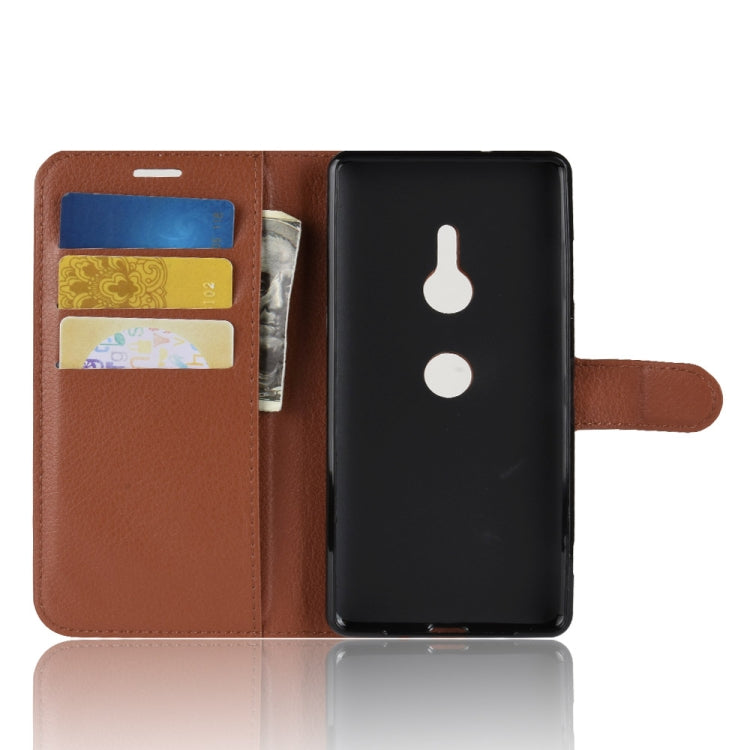 Litchi Texture Horizontal Flip Leather Case with Wallet & Holder & Card Slots For Sony Xperia XZ3