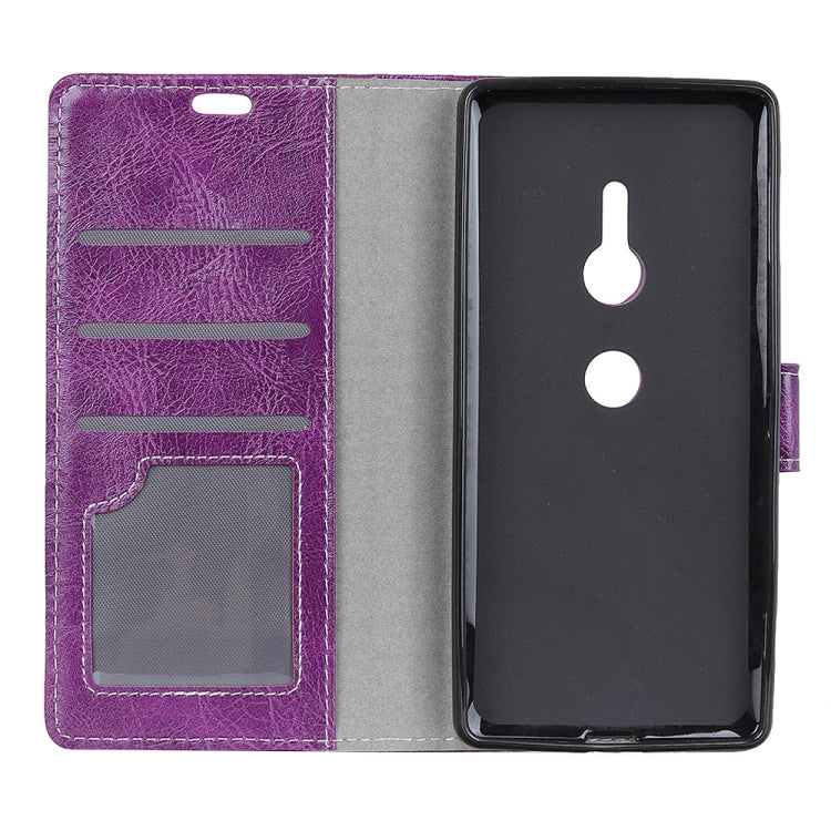 Retro Crazy Horse Texture Horizontal Flip Leather Case for Sony Xperia XZ3, with Holder & Card Slots & Wallet & Photo Frame