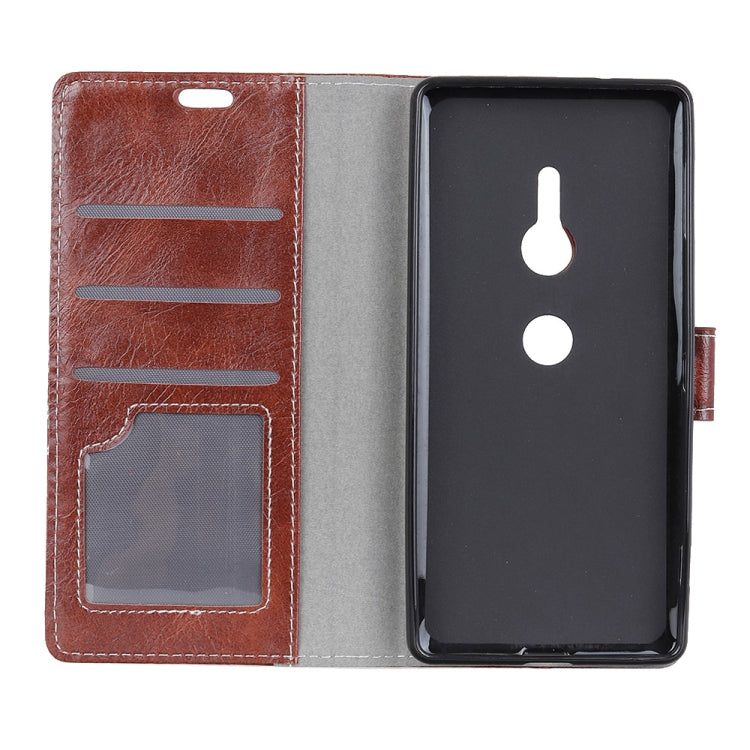 Retro Crazy Horse Texture Horizontal Flip Leather Case for Sony Xperia XZ3, with Holder & Card Slots & Wallet & Photo Frame