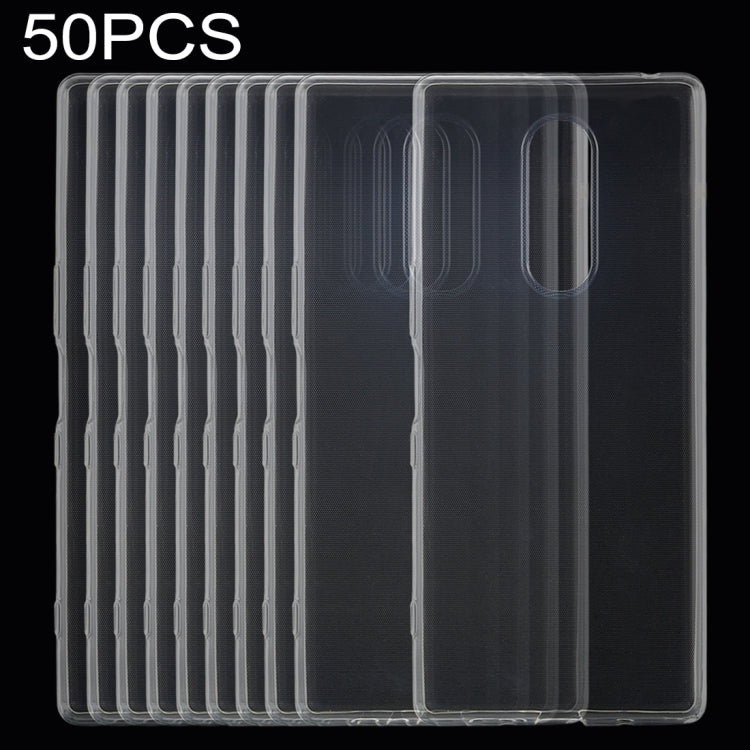 50 PCS 0.75mm Ultrathin Transparent TPU Soft Protective Case for Sony Xperia XZ4