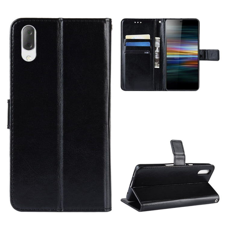 Retro Crazy Horse Texture Horizontal Flip Leather Case for Sony Xperia L3, with Holder & Card Slots & Wallet & Lanyard