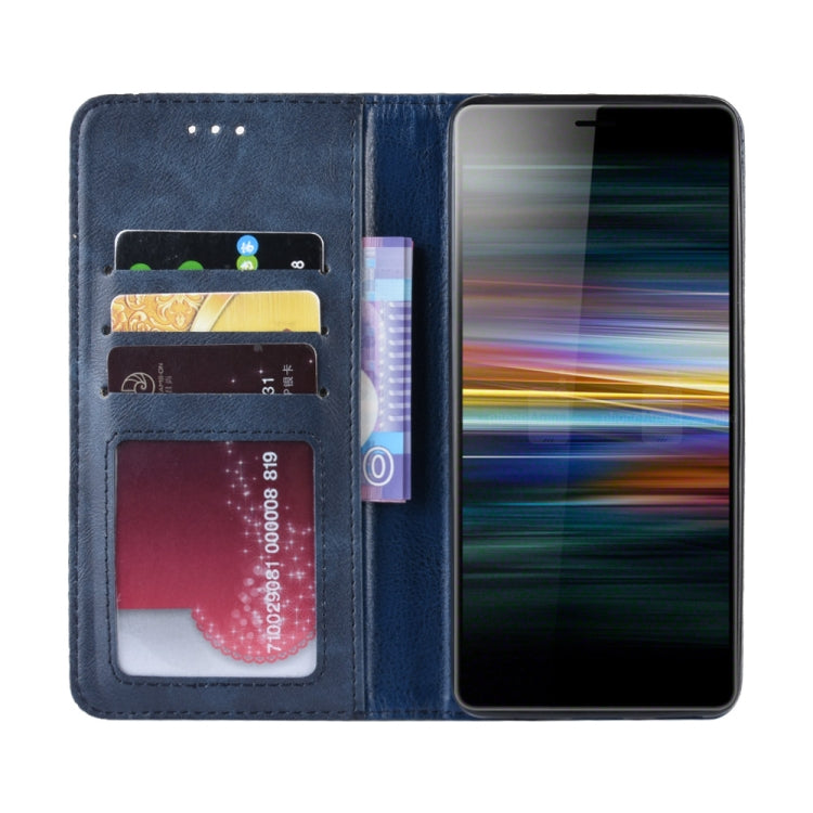 Magnetic Snap Retro Crazy Horse Texture Horizontal Flip Leather Case for Sony Xperia L3, with Holder & Card Slots & Photo Frame
