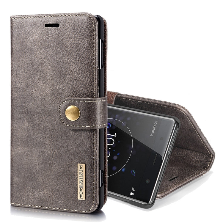 Crazy Horse Texture Flip Detachable Magnetic Leather Case for Sony Xperia XZ2, with Holder & Card Slots & Wallet