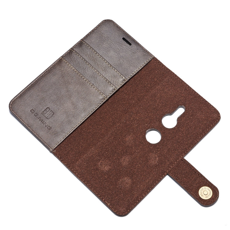 Crazy Horse Texture Flip Detachable Magnetic Leather Case for Sony Xperia XZ2, with Holder & Card Slots & Wallet