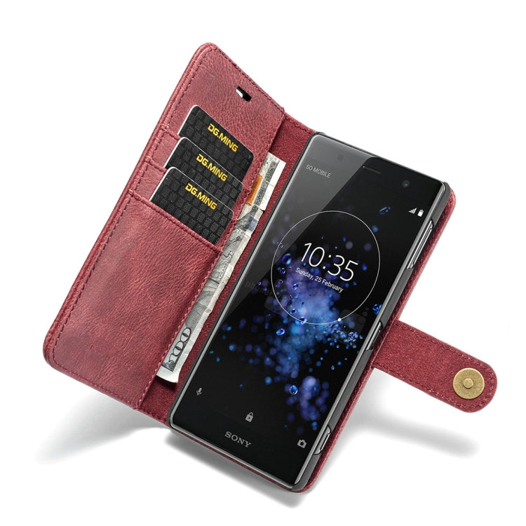 Crazy Horse Texture Flip Detachable Magnetic Leather Case for Sony Xperia XZ2, with Holder & Card Slots & Wallet