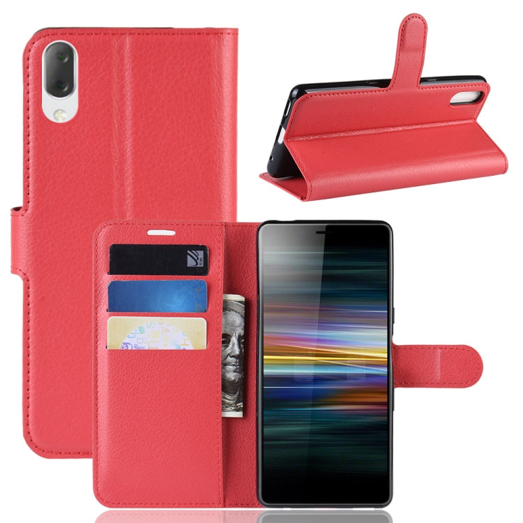 Litchi Texture Horizontal Flip Leather Case for Sony Xperia L3, with Wallet & Holder & Card Slots