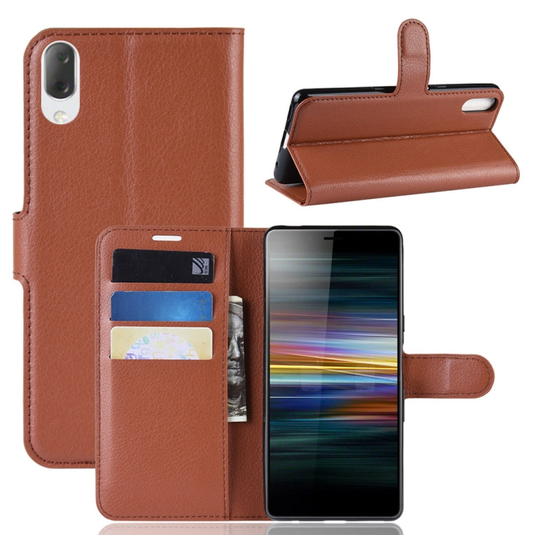 Litchi Texture Horizontal Flip Leather Case for Sony Xperia L3, with Wallet & Holder & Card Slots