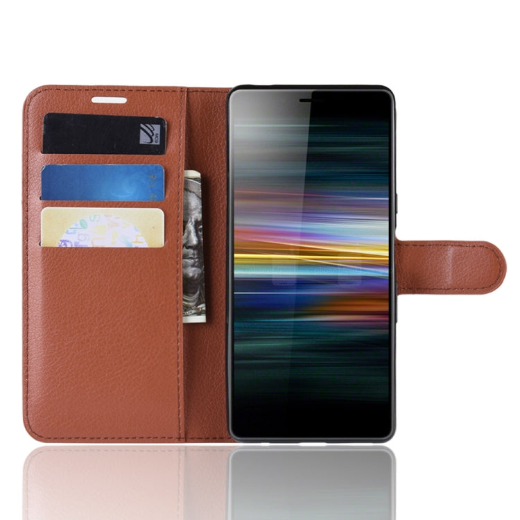 Litchi Texture Horizontal Flip Leather Case for Sony Xperia L3, with Wallet & Holder & Card Slots