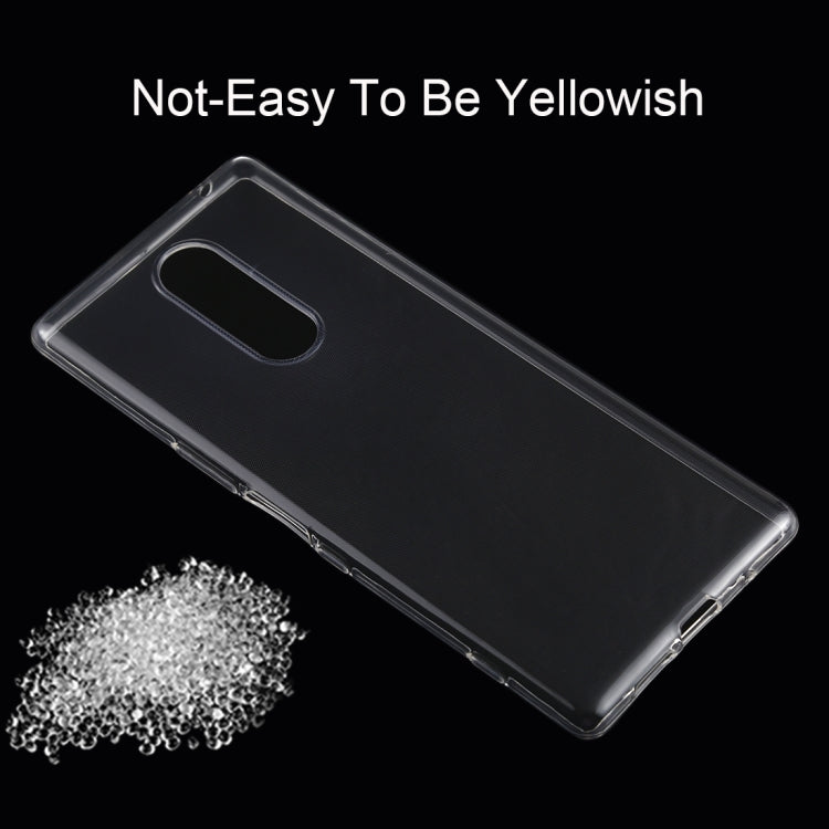 50 PCS 0.75mm Ultrathin Transparent TPU Soft Protective Case for Sony Xperia 1 / Xperia XZ4