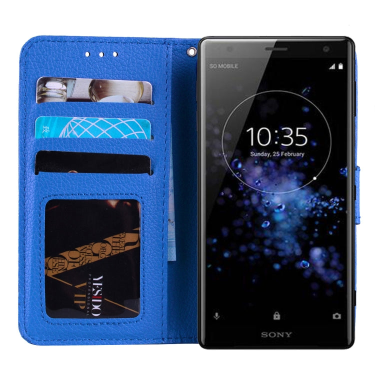 Litchi Texture Horizontal Flip Leather Case for Sony Xperia XZ2 , with Wallet & Holder & Card Slots & Lanyard