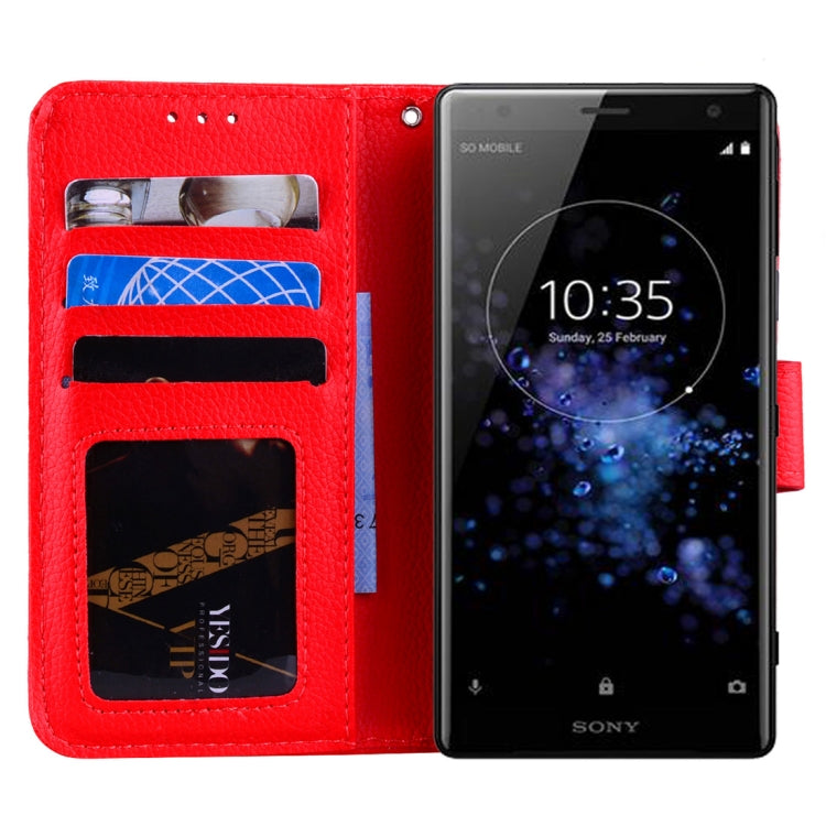 Litchi Texture Horizontal Flip Leather Case for Sony Xperia XZ2 , with Wallet & Holder & Card Slots & Lanyard