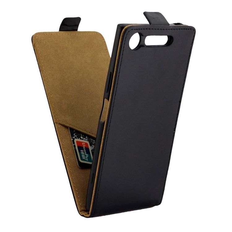 For Sony Xperia XZ1 TPU Business Style Vertical Flip Protective Leather Case with Card Slot(Black)