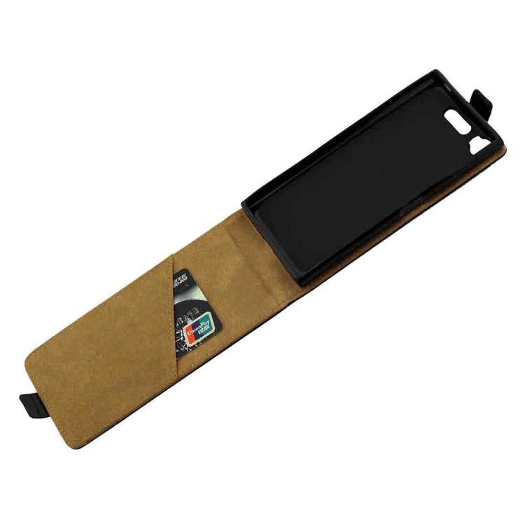 For Sony Xperia XZ1 TPU Business Style Vertical Flip Protective Leather Case with Card Slot(Black)