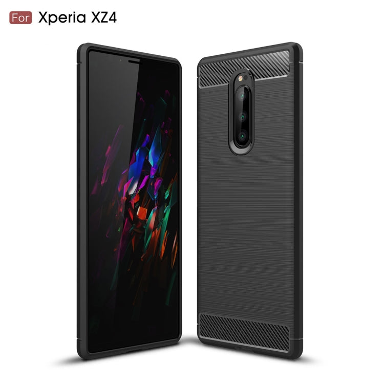 Brushed Texture Carbon Fiber Shockproof TPU Case for Sony Xperia XZ4 / Xperia 1