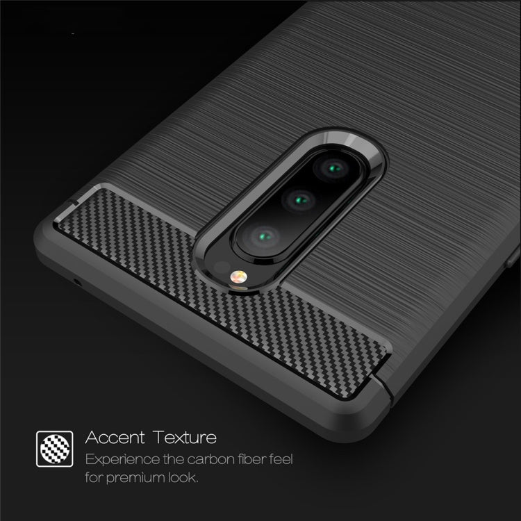 Brushed Texture Carbon Fiber Shockproof TPU Case for Sony Xperia XZ4 / Xperia 1