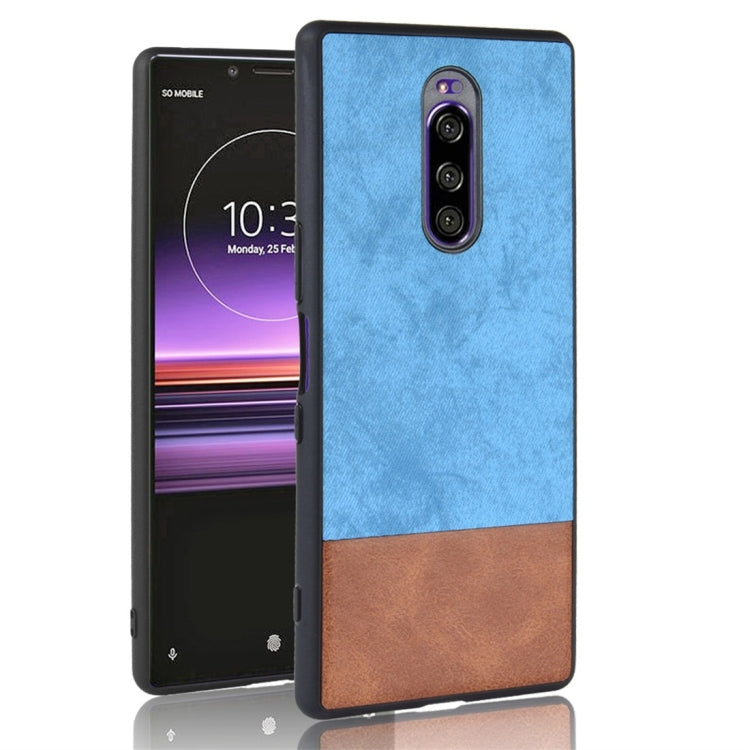 Shockproof Color Matching Denim PC + PU + TPU Protective Case for Sony Xperia 1