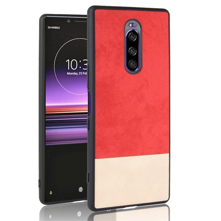 Shockproof Color Matching Denim PC + PU + TPU Protective Case for Sony Xperia 1