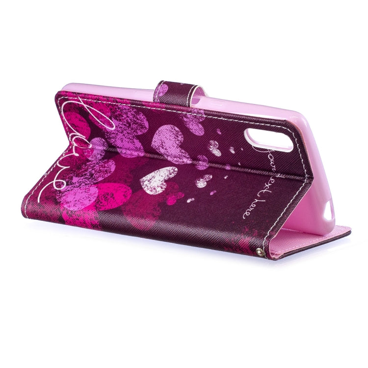 Letter and Heart Pattern Horizontal Flip Leather Case for Sony Xperia L3, with Holder & Card Slots & Wallet