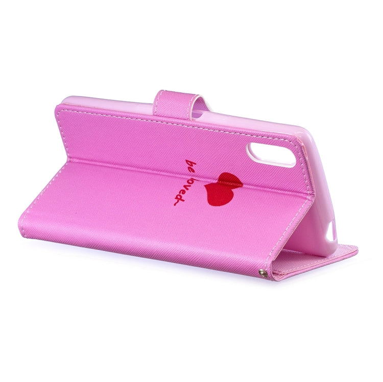 Heart Pattern Horizontal Flip Leather Case for Sony Xperia L3, with Holder & Card Slots & Wallet