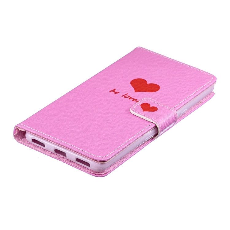 Heart Pattern Horizontal Flip Leather Case for Sony Xperia L3, with Holder & Card Slots & Wallet