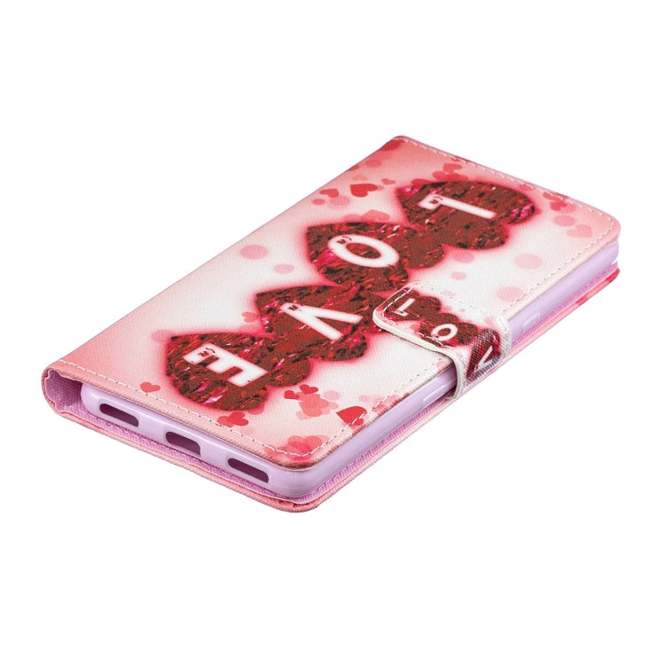 Love Pattern Horizontal Flip Leather Case for Sony Xperia L3, with Holder & Card Slots & Wallet
