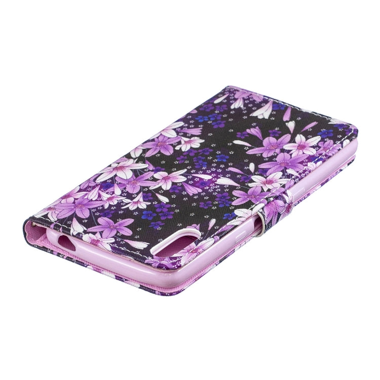 Lily Pattern Horizontal Flip Leather Case for Sony Xperia L3, with Holder & Card Slots & Wallet