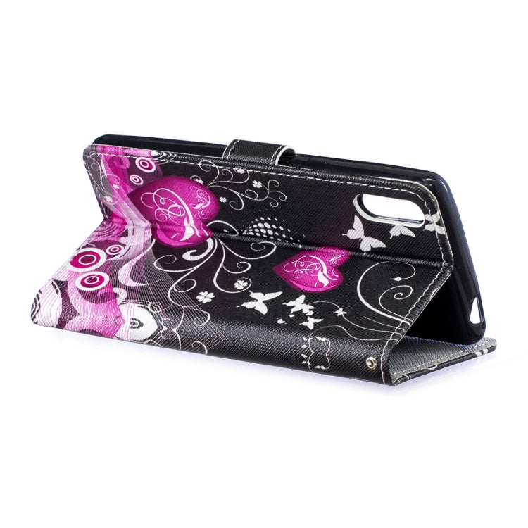 Peach Heart Pattern Horizontal Flip Leather Case for Sony Xperia L3, with Holder & Card Slots & Wallet